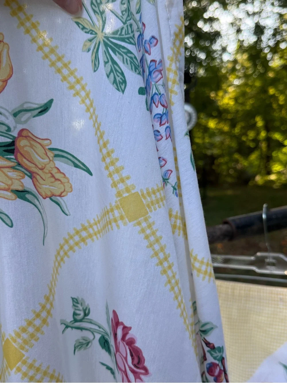 Floral Patchwork Yellow & White Shower Curtain
